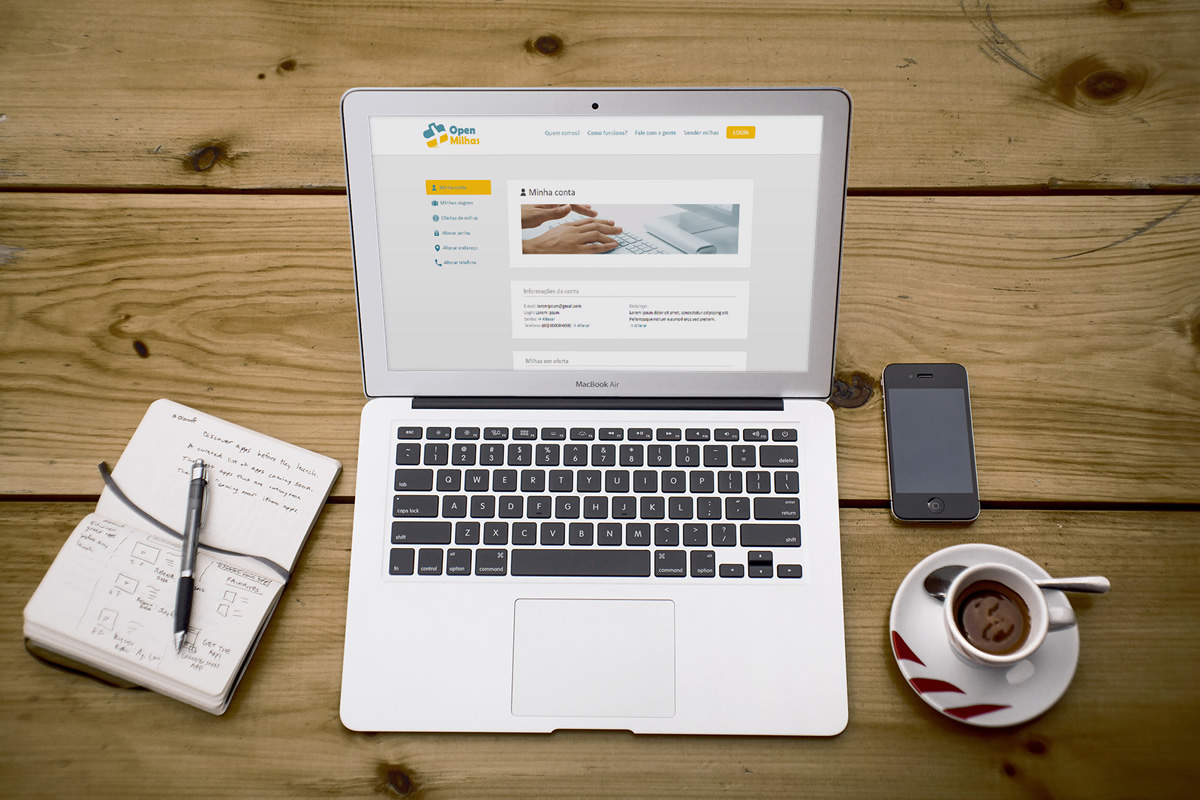 Open Milhas sistema projetado e desenvolvido por ViragStudio